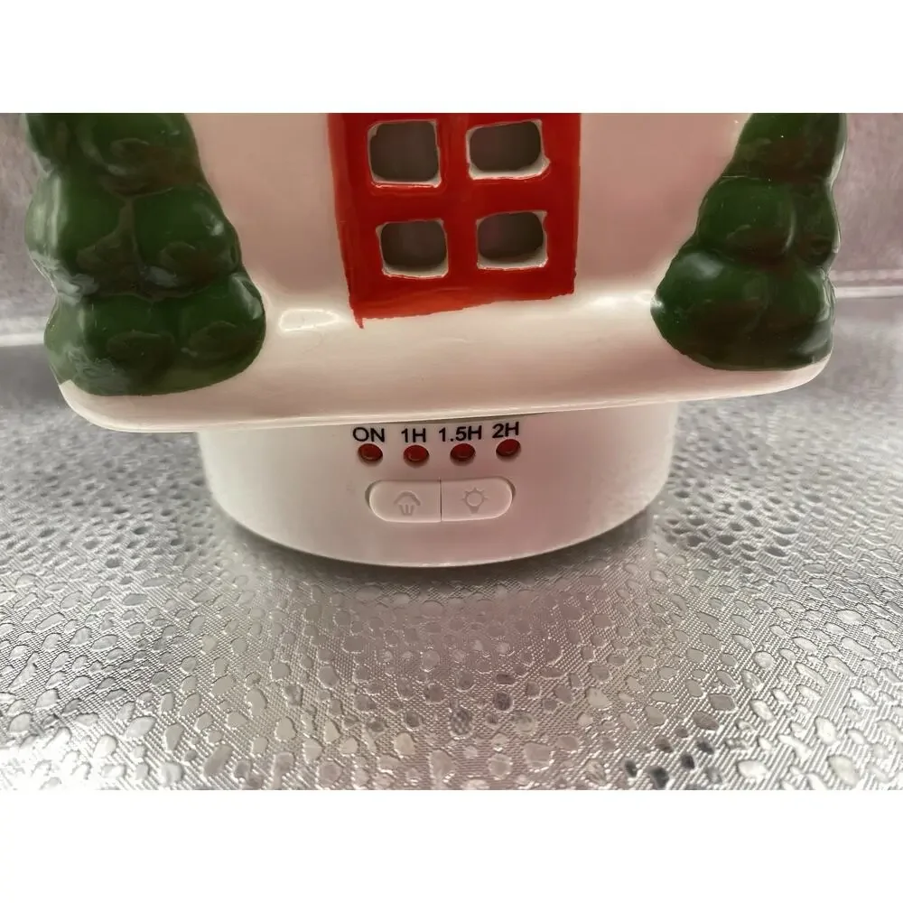 HOME FRESH Essential Oil Diffuser Ceramic Gingerbread House USB Cool Mist Timer